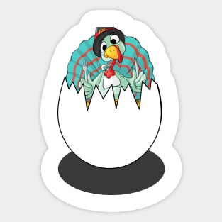 Turkey comes out of the egg Thanksgiving gift Sticker